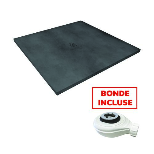Receveur de douche résine de synthèse Nola Anthracite 100x100